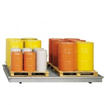 Paleta (wanna) wychwytowa MEGA ST1000, stalowa, niskoprofilowa 1000 l, ocynkowana
